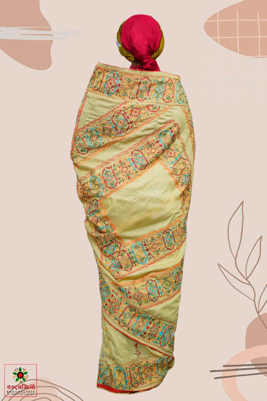Kantha Stitch Bolaka Silk Sharee - Image 2