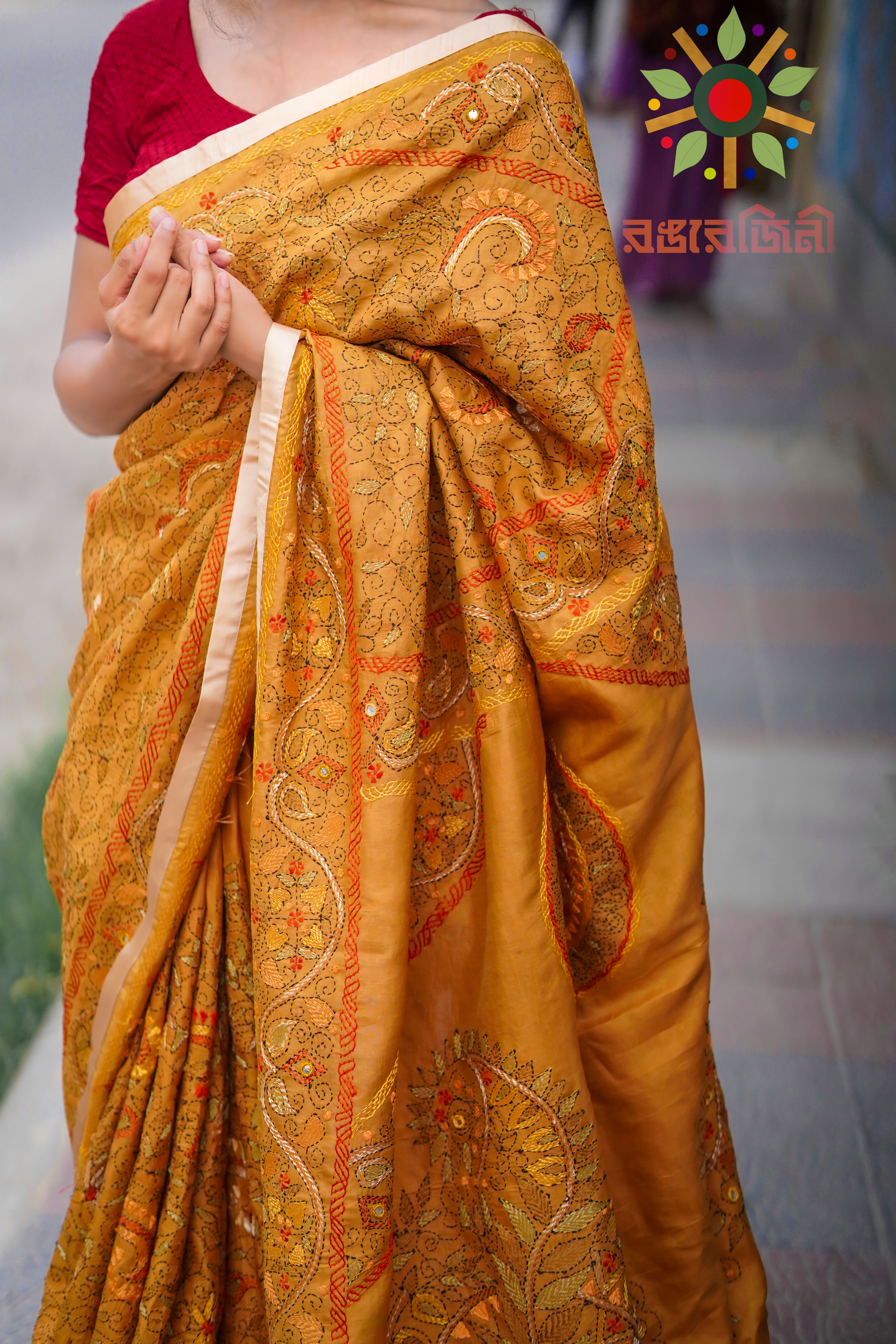 Balaka silk saree (Kantha Stich) - Image 5